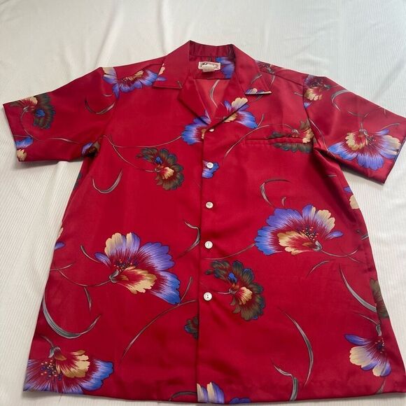 Nani Of Hawaii VTG Red Button Up Shirt Size Small - Picture 1 of 5